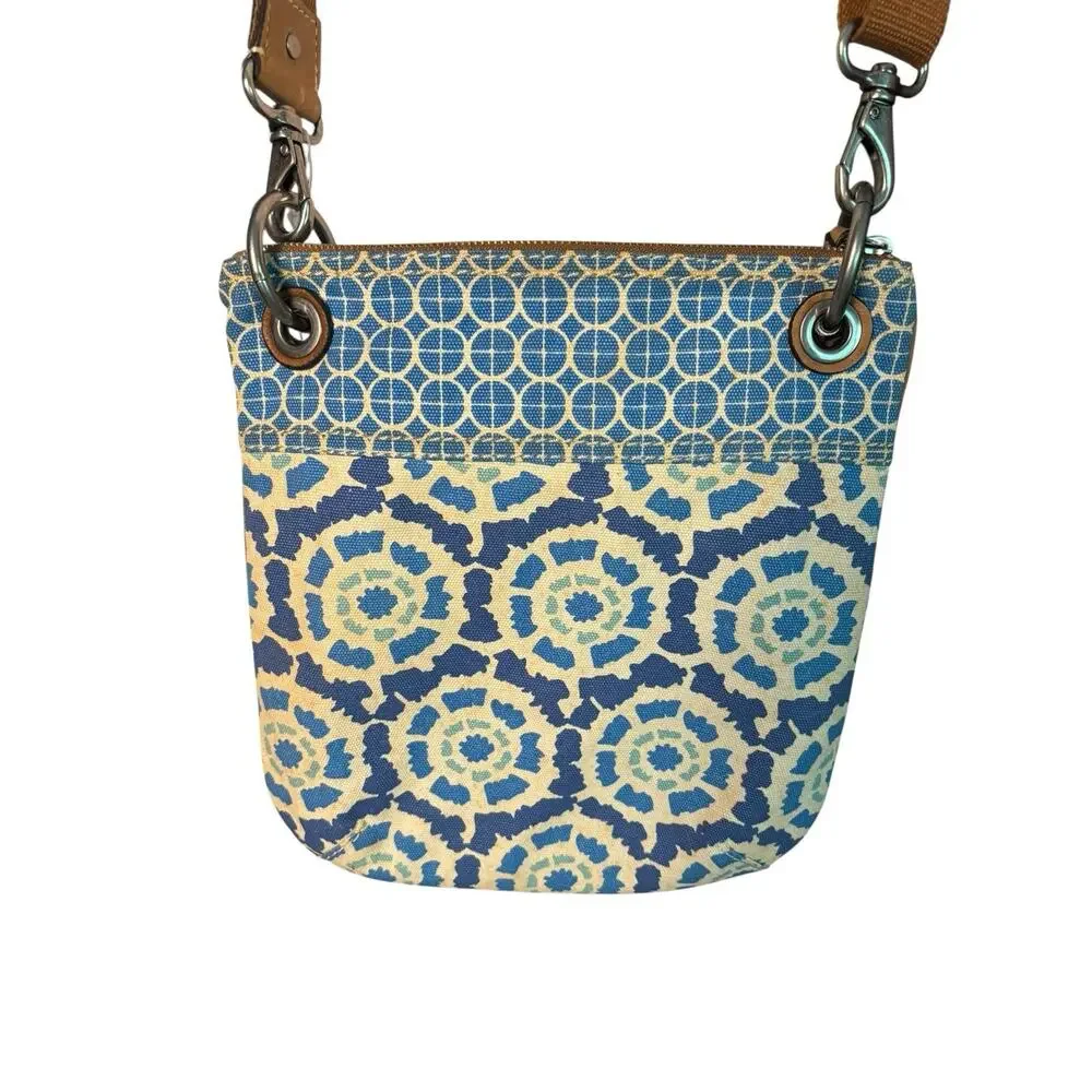 Fossil Crossbody Canvas With Leather Trim Boho 11
